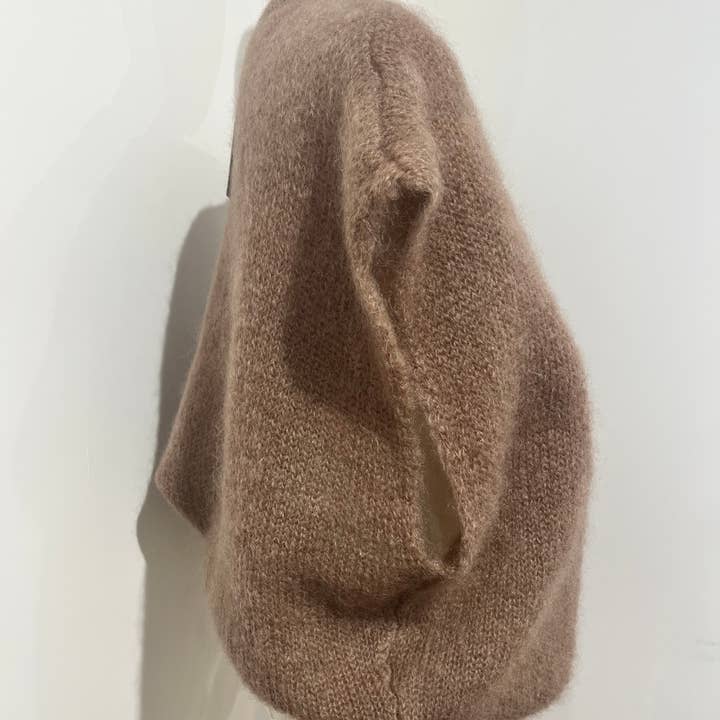 Taupe Sleeveless knit vest 81% Kid mohair - Orice for wholesale on Faire4