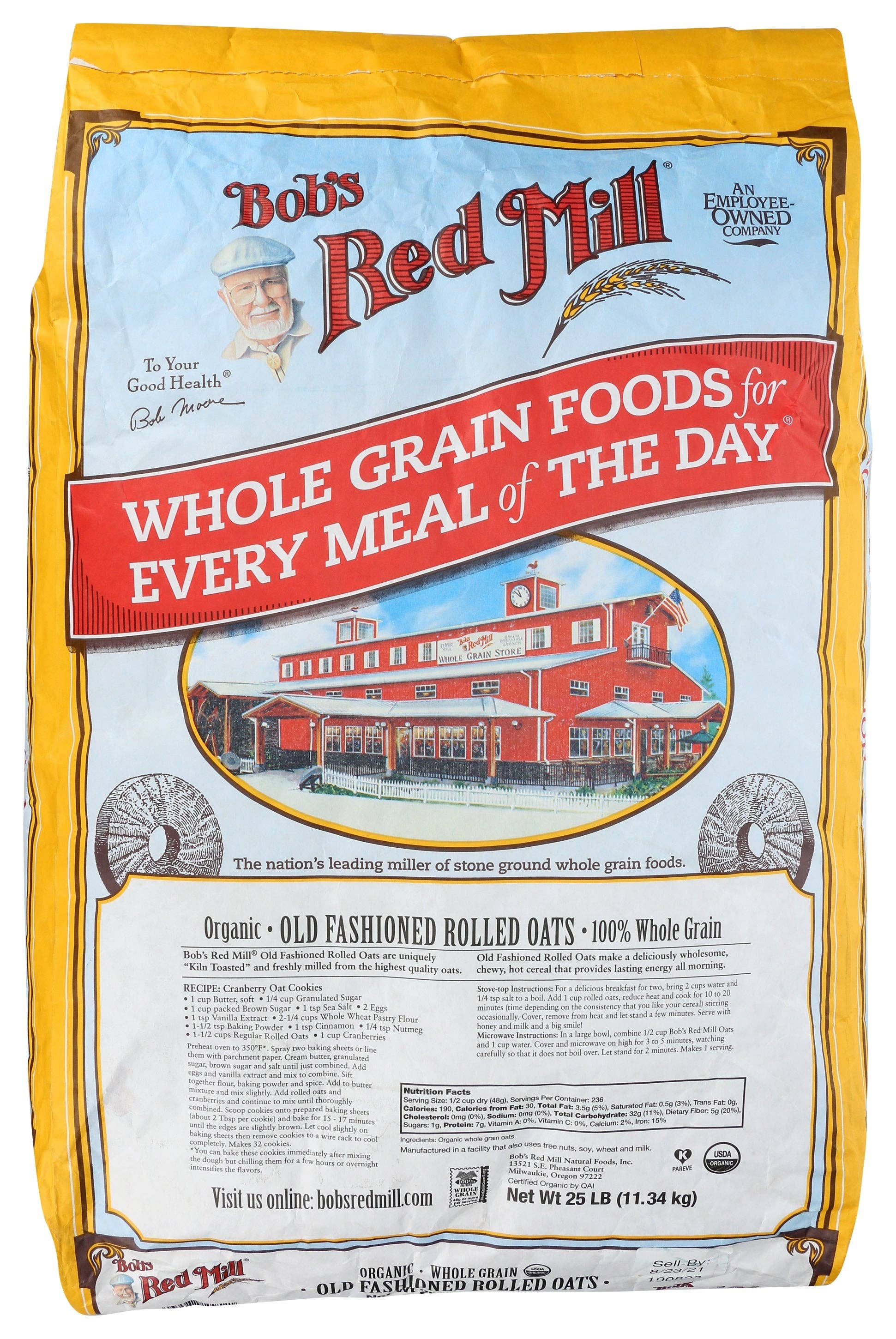 Everyday Supply Co - Wholesale Oats - BOBS RED MILL OATS ROLLED REGULAR ORG0