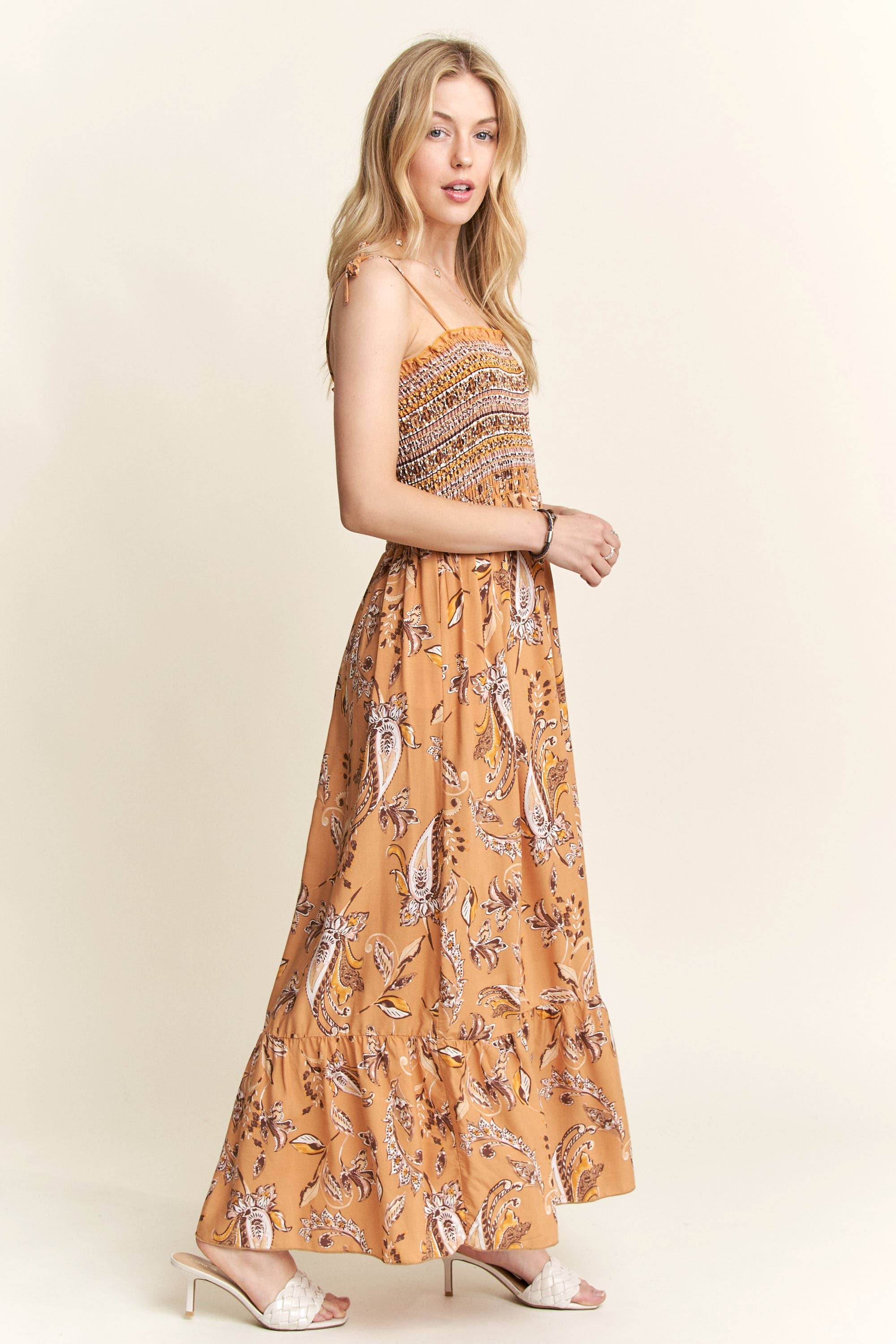 ADORA LA - Vendita all'ingrosso Vestito - Donna - D7501MM - ABITO MAXI CON SPALLINE ANNODATE18