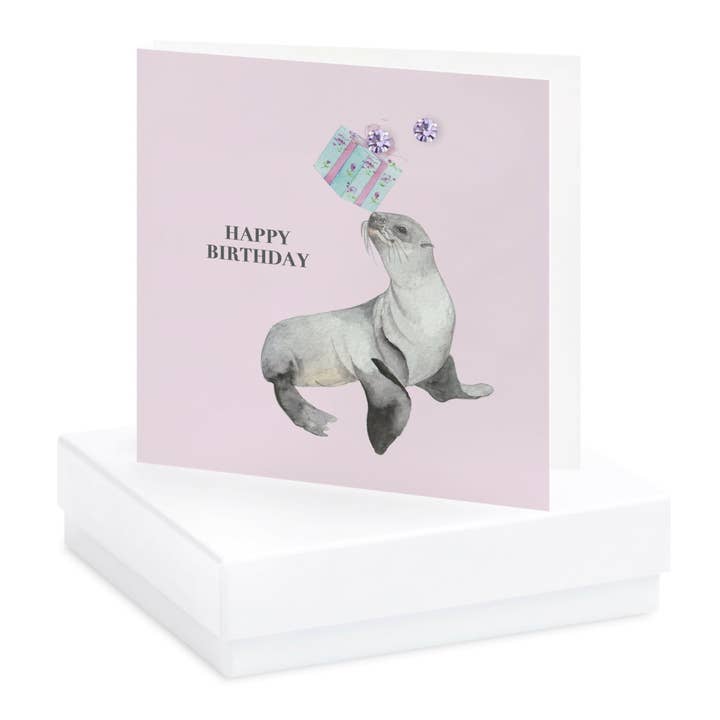 Örhängen i sterlingsilver – Säl-design med presentask och fjärilsstopp. för wholesale av Crumble & Core