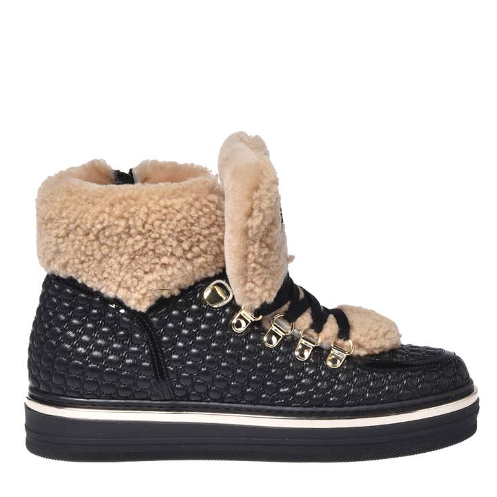 Sneaker Eco Quil Nap&Shear Blk&Beige for wholesale by Baldinini