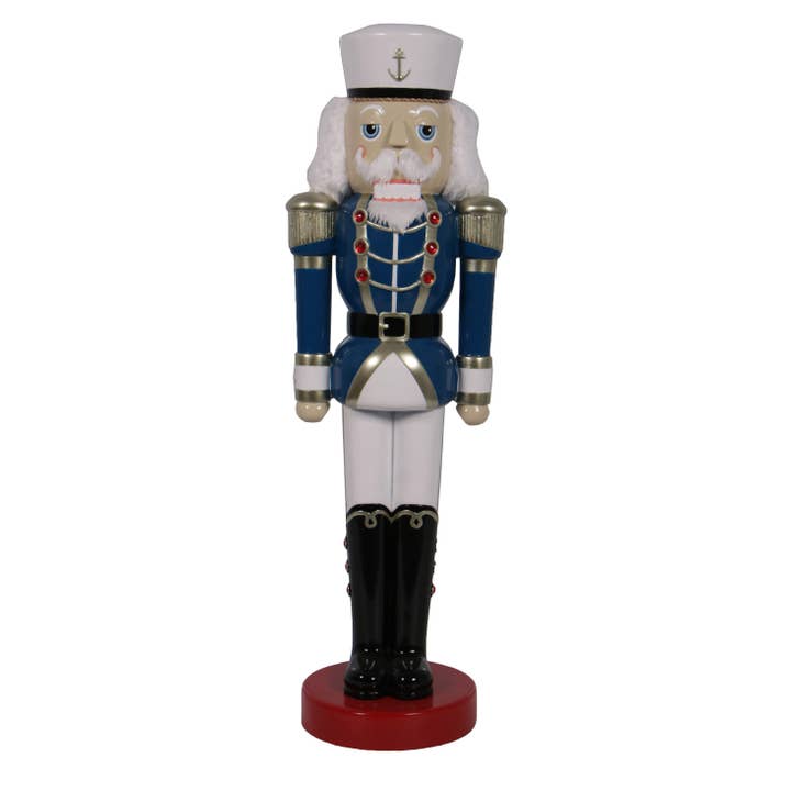 Nautical Tropical Imports - Wholesale Holiday Nutcracker - 4ft HIgh Nautical Nutcracker Captain With Hair