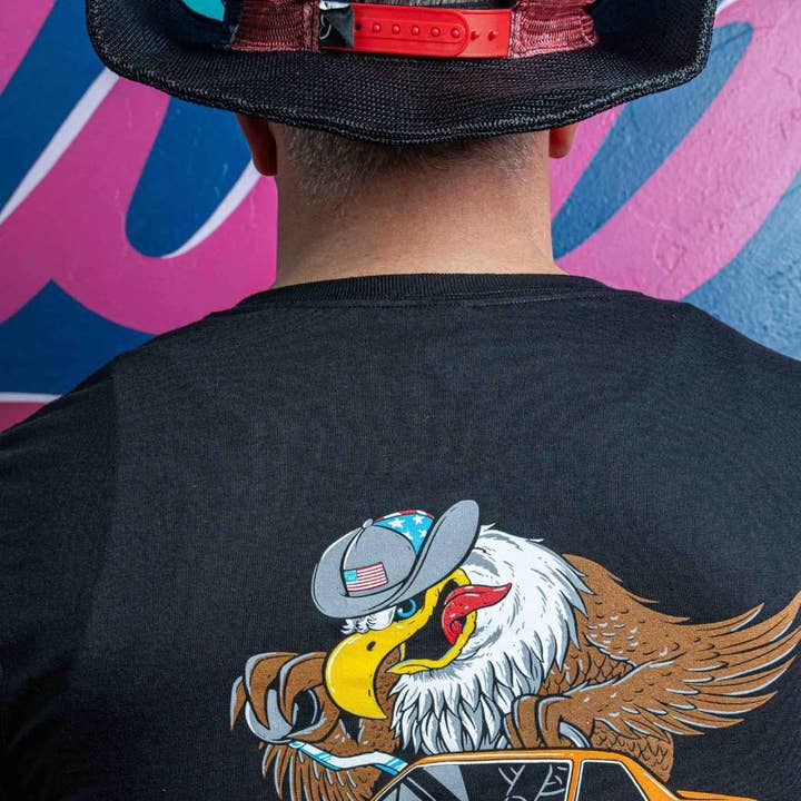 Cowboy Snapback - Wholesale Cowboy Hat - Unisex - BLACK USA MESH COWBOY SNAPBACK: 6 PANEL - BLANK4