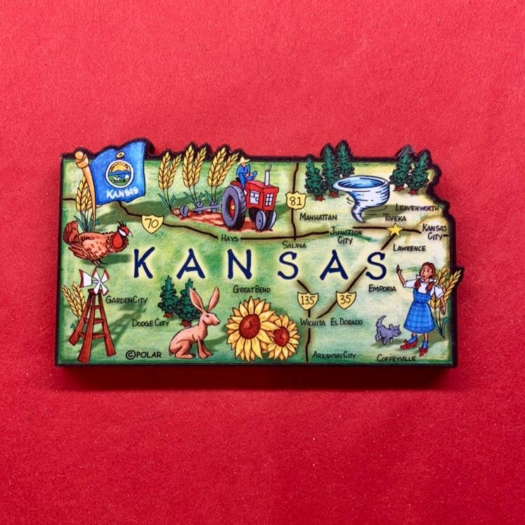 Avery Postcards and Gifts - Wholesale Magnet - Kansas Green Magnet