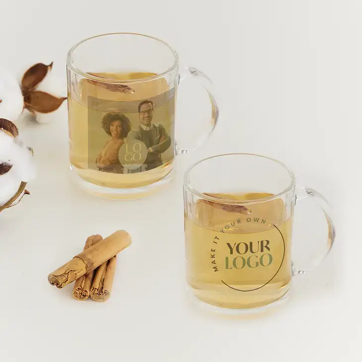 Weddingstar Inc. - Wholesale Coffee Mug - Custom Printed Clear Glass Coffee Mug for Business-Your Logo1