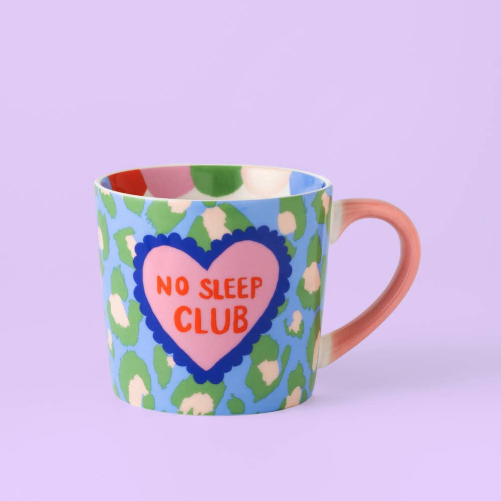 Eleanor Bowmer - Wholesale Coffee Mug - No Sleep Club Green Leopard Mug