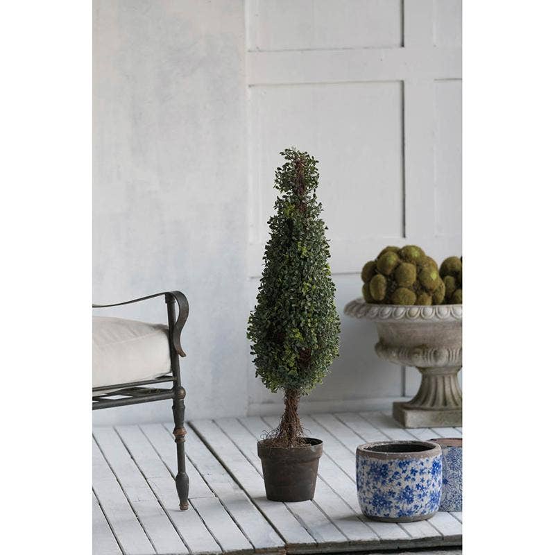 A&B Home Group Inc. - Vente Plantes artificielles - Arbre artificiel en buis de 7,5x7,5x35" dans un pot marron.3