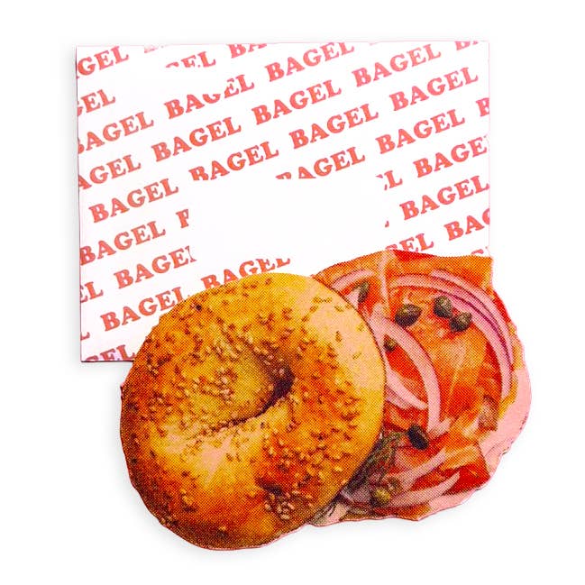 Retro NYC Bagel Postcard with Envelope for wholesale by Greenwich Letterpress