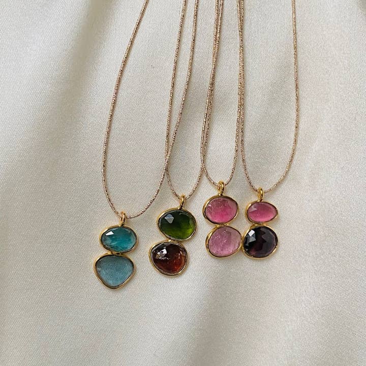 Nila Tourmaline Gemstone Necklace (CHO13) for wholesale by Sophie Deschamps Bijoux