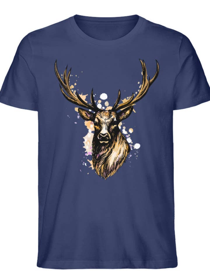 Deer Splash camicia biologica premium da uomo per la vendita all'ingrosso da parte di Uwaldu