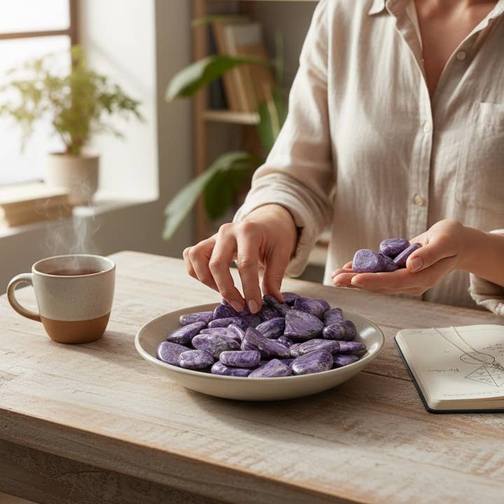 Quasar Gems USA - Vendita all'ingrosso Pietra/cristallo spirituale - Charoite levigato lucidato medio 1/2 KG-1 libbra1