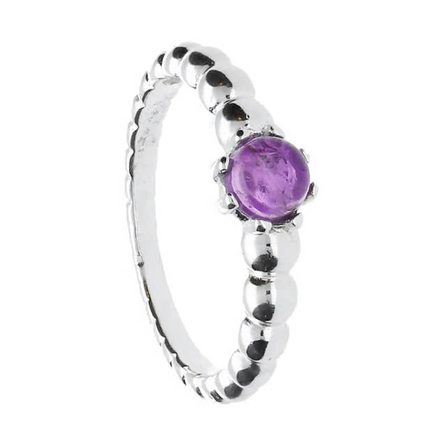Bague Ronde en Améthyste Magnifique (USA-DDP) pour la vente par Silver Jewellery Cavern Wholesale