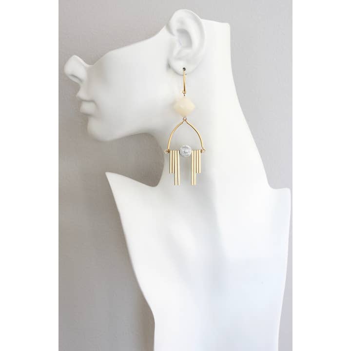 David Aubrey Jewelry – wholesale Hängande örhängen – ISLE52 Kalcit och magnesit Artdeco örhängen1