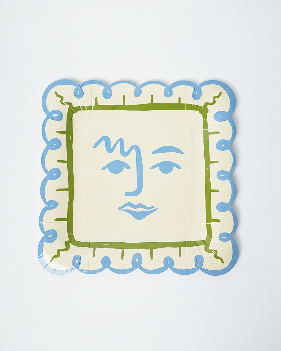 POP Party Supplies, LLC - Wholesale Disposable Plate - Two Face Dinner Paper Plates (x 12) - Art Party Collection 2