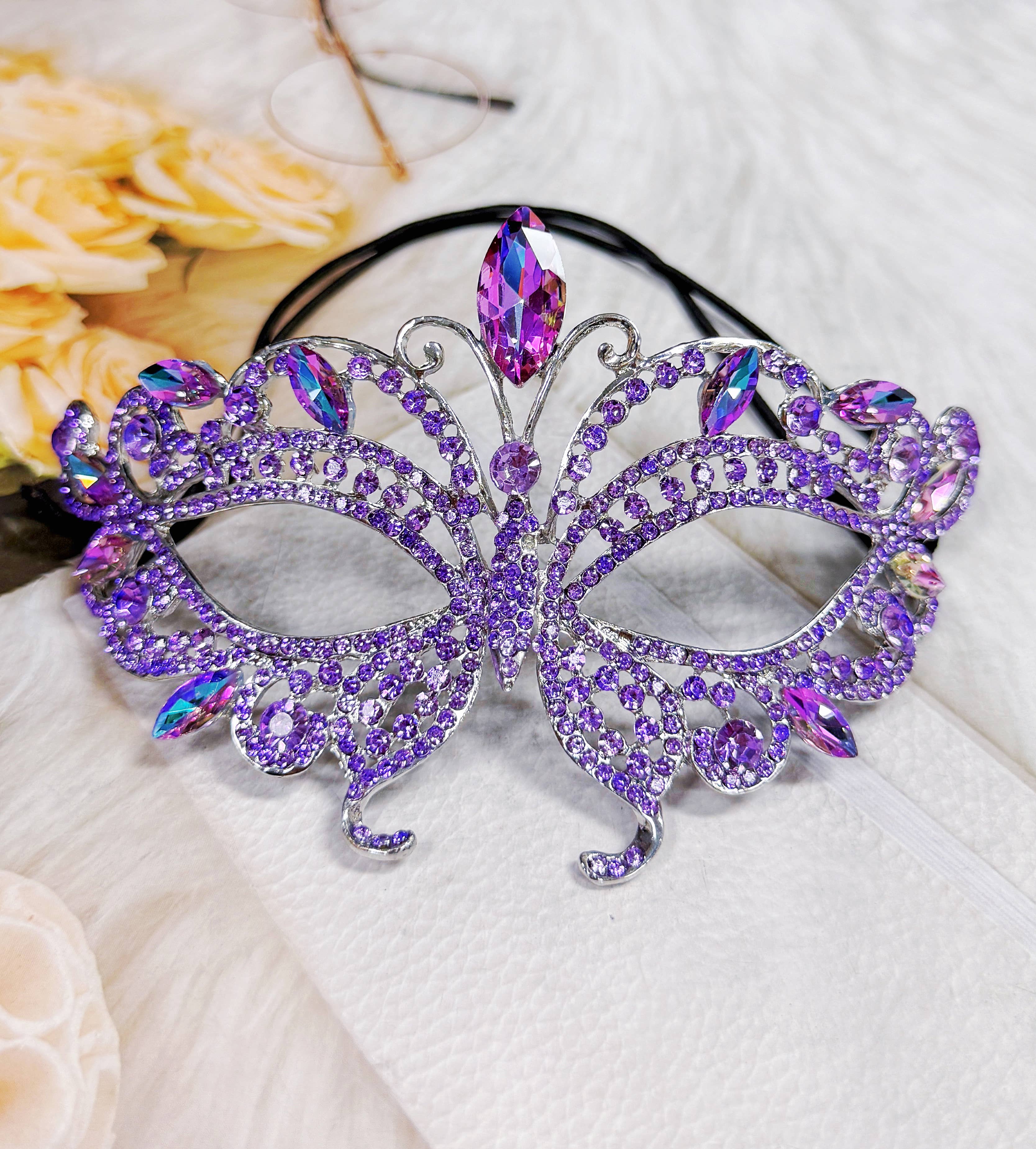 Happy Dream Gifts - Wholesale Costume - Women's - Purple Masquerade Ball Mask, Theatrical Mask, Silver Mask7