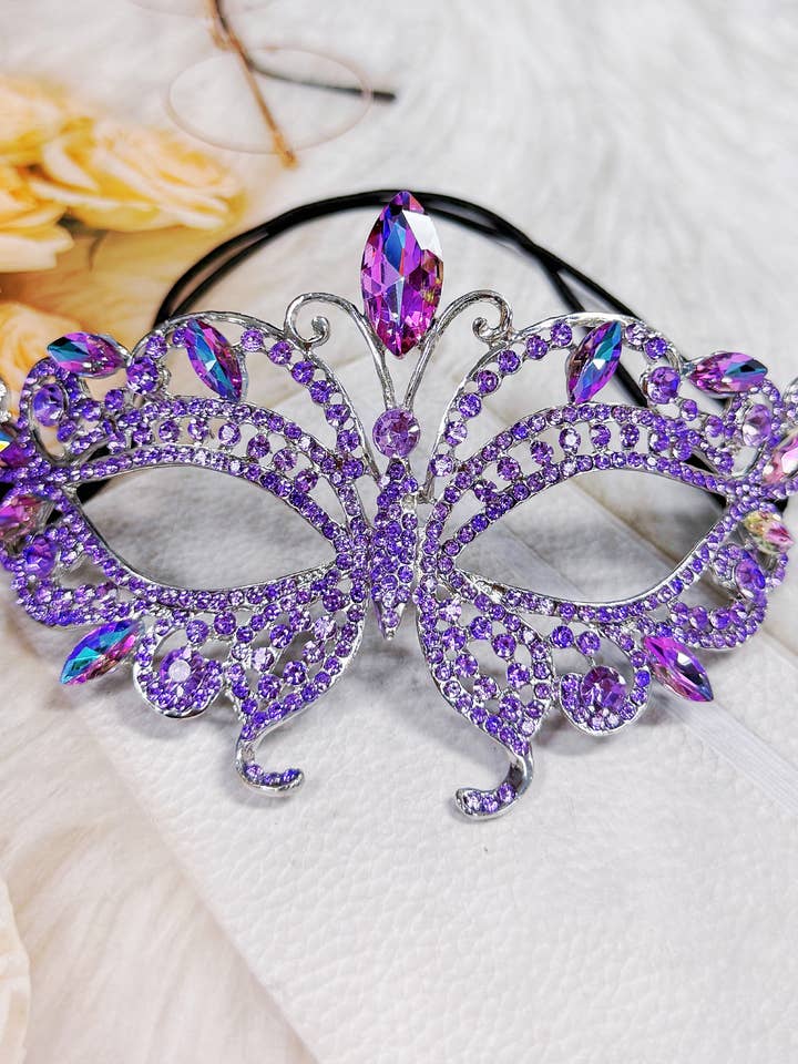 Happy Dream Gifts - Wholesale Costume - Women's - Purple Masquerade Ball Mask, Theatrical Mask, Silver Mask7