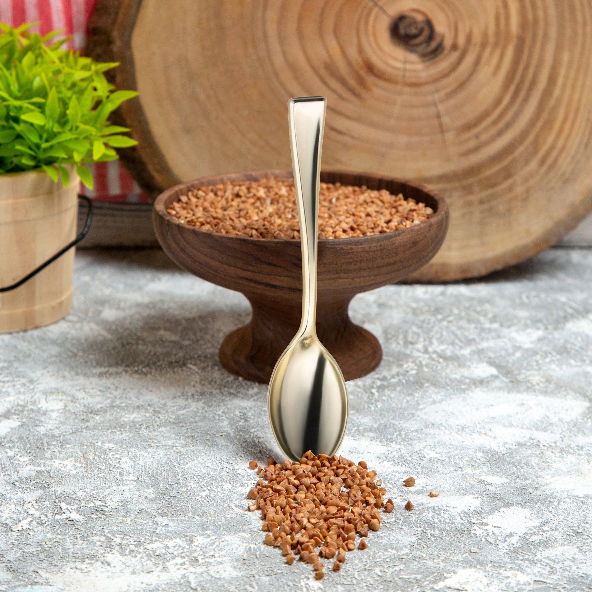 Smarty had a Party - Venta al por mayor Paquetes de vajilla desechable - Cucharas de degustación de plástico mini doradas metálicas brillantes - 600 uds.9