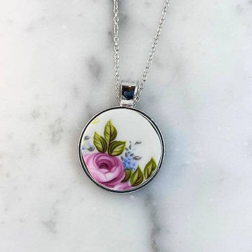 Soft Lavender - Wholesale Pendant/Charm Necklace - One of a Kind Pendant Necklace • Broken Plate Necklace9