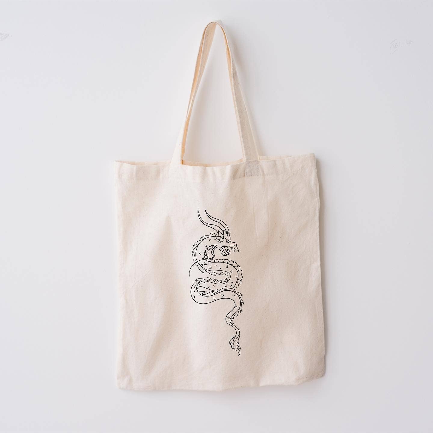 Jodie Moulson Art & Design - Vente Tote bag – femme - Sac fourre-tout en coton naturel inspiré du dragon chinois0