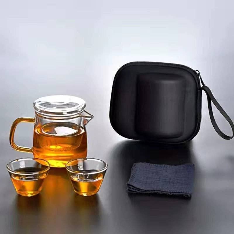 VIGOR – wholesale Tea set – Portable Travel Tea Set with Carrying Case Glass Teapot and Infuser for Loose Leaf Tea14