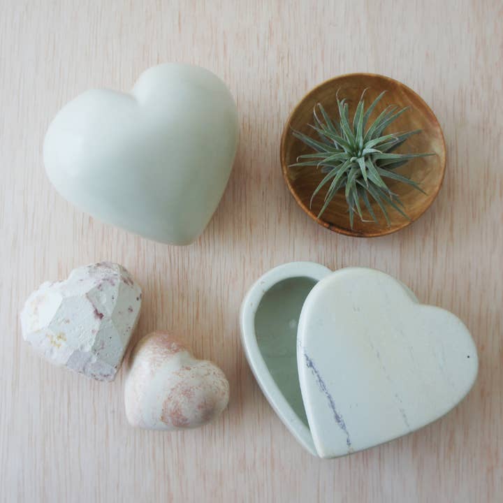 Venture Imports LLC - Wholesale Decorative Box - Heart Box, Natural Stone7