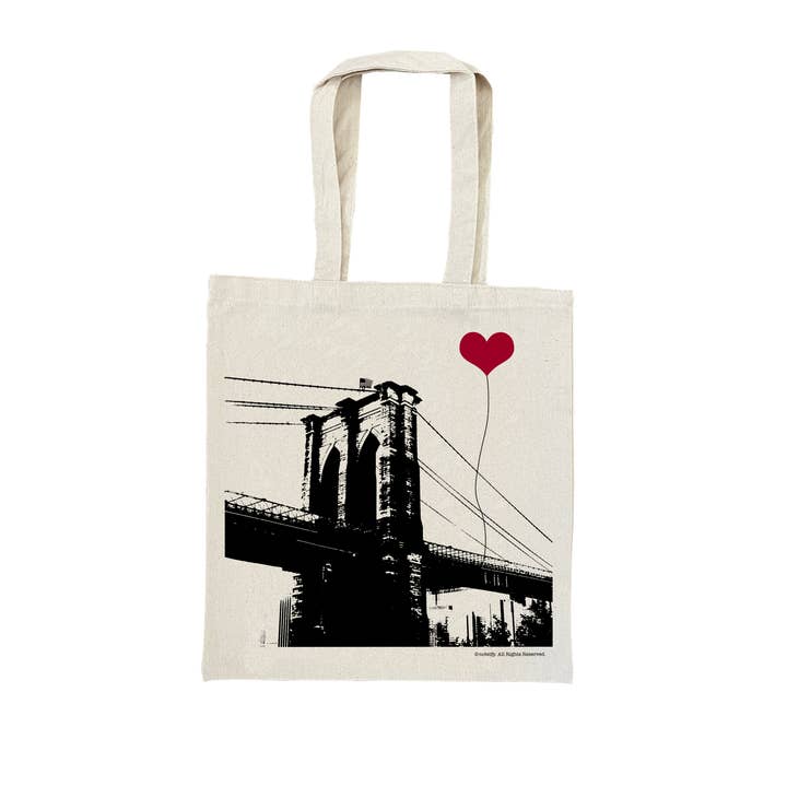 NYC New York Brooklyn Bridge Canvas Tote Bag for wholesale by noteify