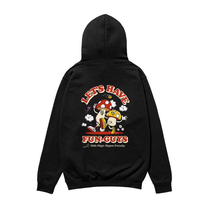 Laten We Plezier Hebben-Jongens Zware Organische Hoodie Zwart voor wholesale door Weekend Concept