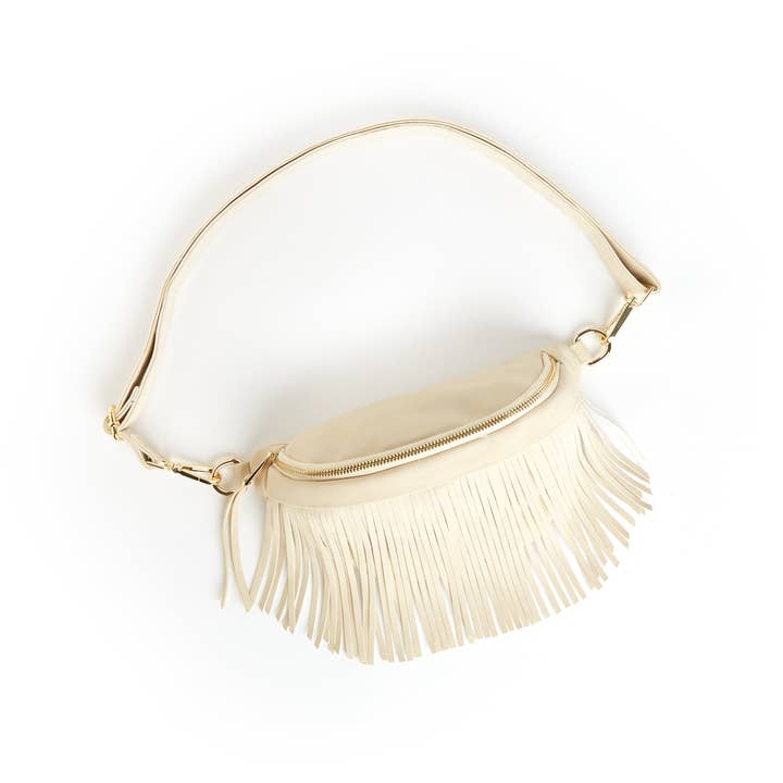 Thomas and Lee Company - Wholesale Belt Bag - Women's - Sabrina Vegan Removable Fringe Style Suede Bum Sling Hip Bag3
