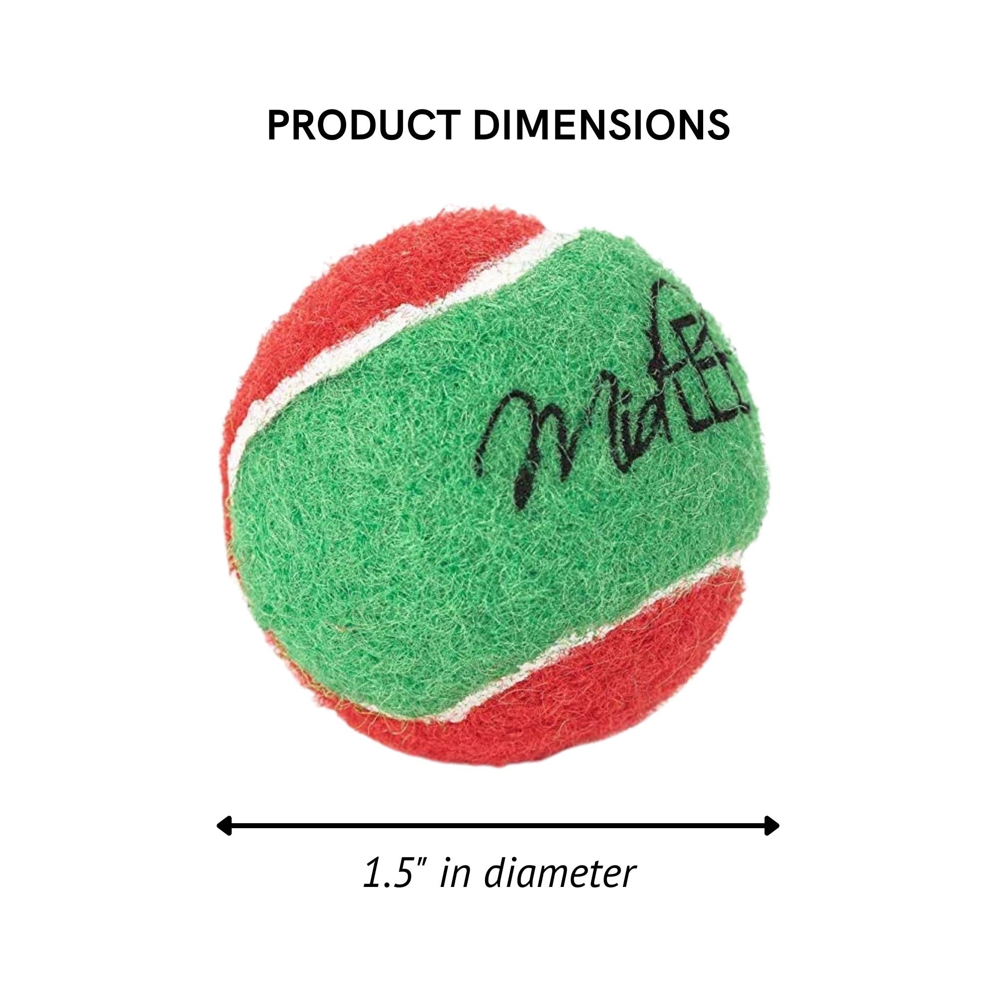 Midlee Designs - Wholesale Pet Squeaky Toy - Dog - Midlee 1.5" Mini Squeaker Christmas Dog Tennis Balls3