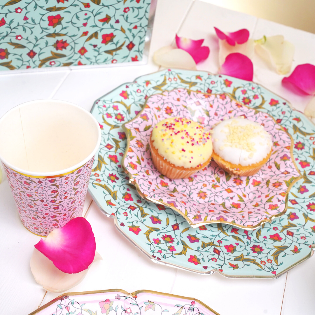 Peacock Supplies – wholesale Engångsplatta – Persiska Party Dessert Tallrikar (10pk) - Rosa1