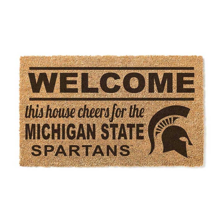 Coir Doormat Welcome Michigan State Spartans for wholesale by KH Sports Fan