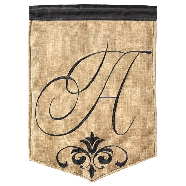 😲 Special Buy! FLAG DBAPP GRDN MONOGRAM A BURLAP 13X18 for wholesale by Magnolia