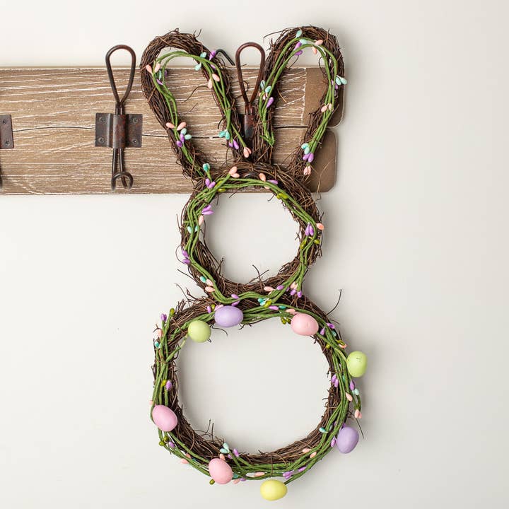 Factory Direct Craft – wholesale Wreath – 16-1/2" Natural Pip & Egg Grapevine Easter Bunny