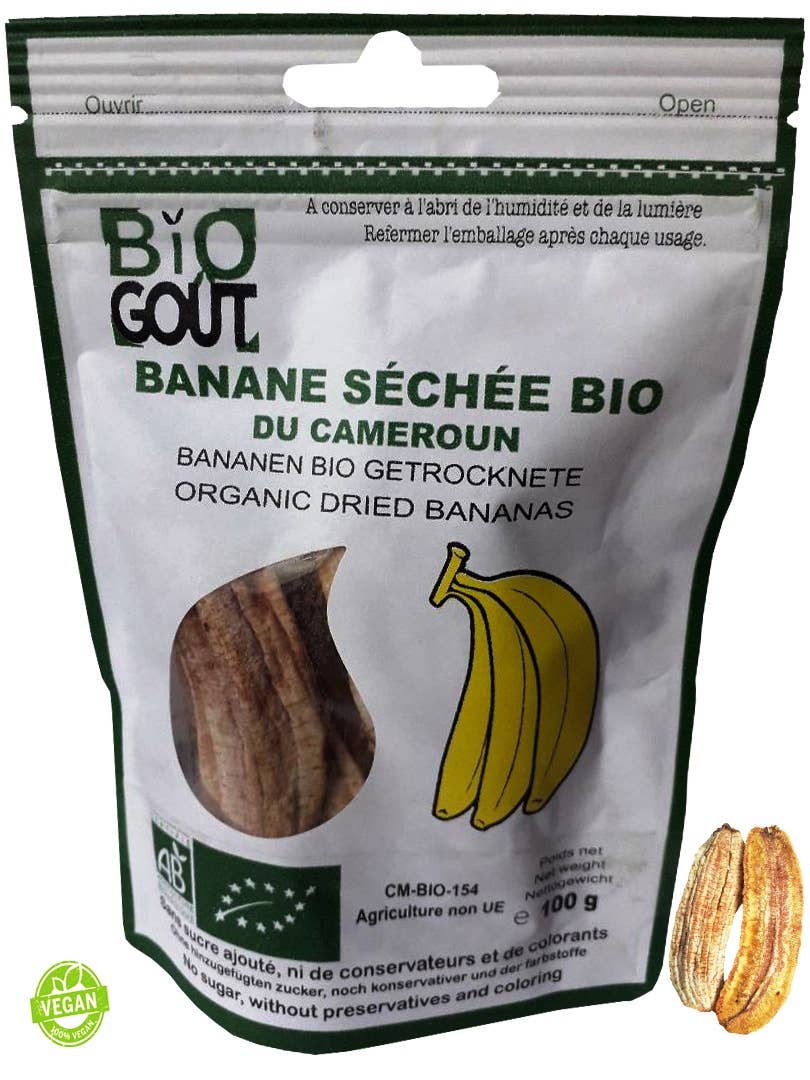 BIOGOUT - Venta al por mayor Fruta deshidratada - Plátano seco orgánico, sin azúcar añadido, sin conservantes -2
