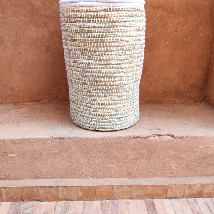 MARRAKECH METACRAFT LTD – Cesta por atacado – Cesto marroquino Berber de palmeira e lã para armazenamento1