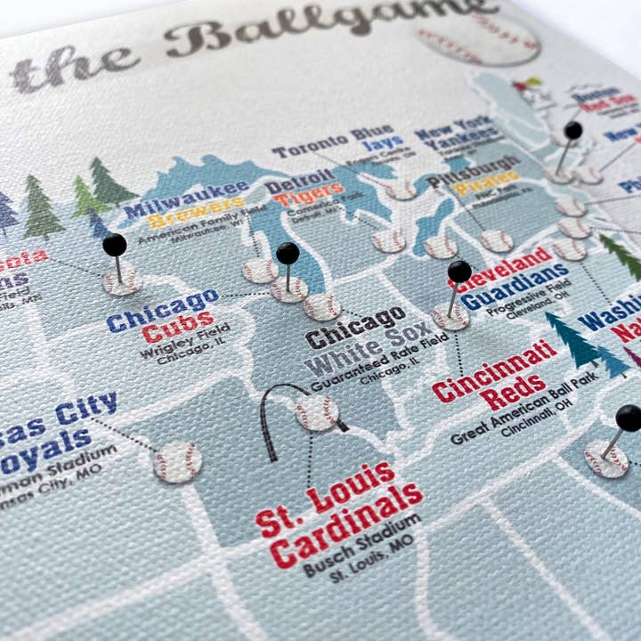 UUPP - Wholesale Map - MAP - COLLEGE FOOTBALL - BIG TEN STADIUM MAP | with map pins1