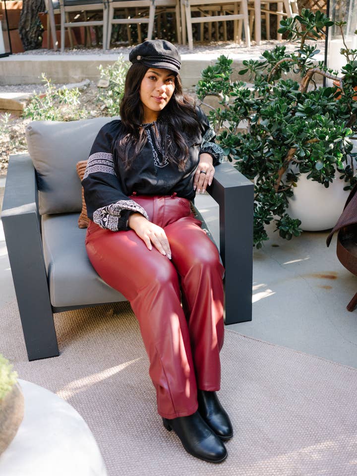 Faux Leather High Waisted Tummy Control Straight- PLUS for wholesale by Judy Blue Jeans