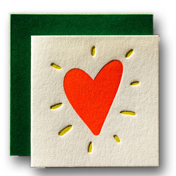 Ladyfingers Letterpress - Wholesale Love Card - Heart Tiny Card