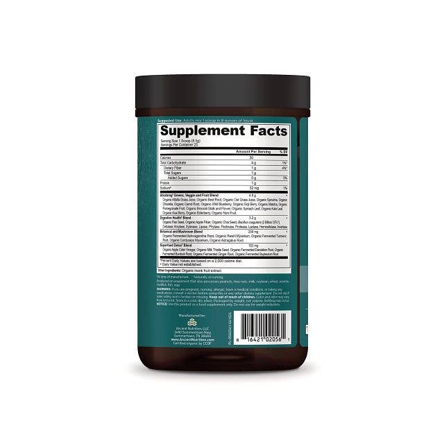 Black Organic SuperGreens Alkalize & Detox | Powder (25 Servings) for wholesale on Faire7