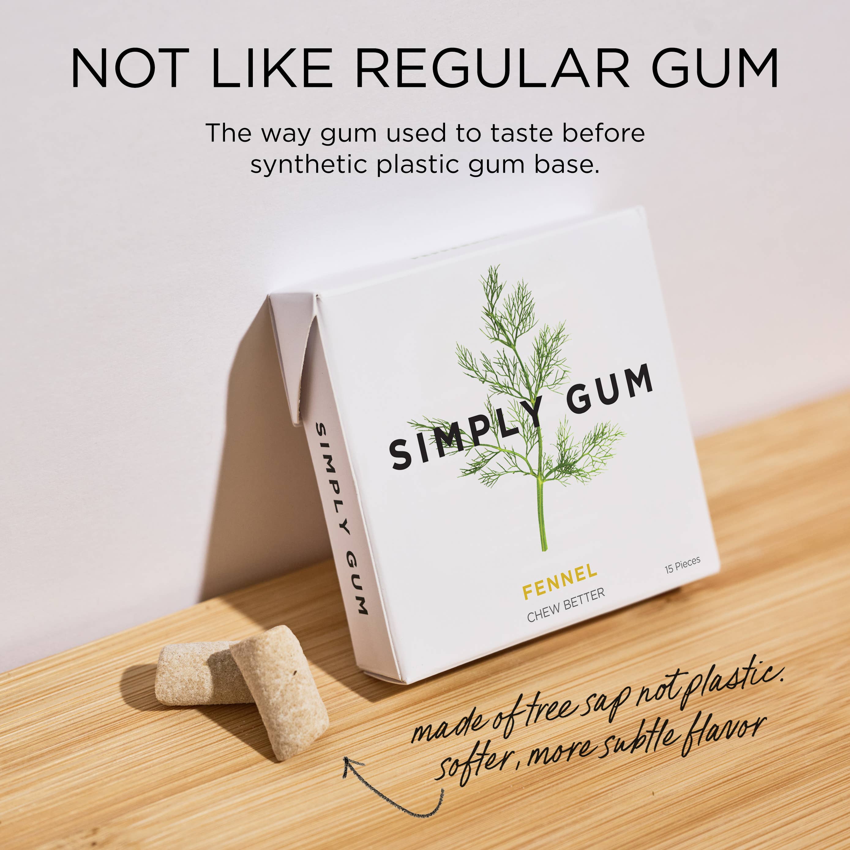 Simply Gum - Wholesale Chewing Gum - Fennel Chewing Gum - Natural + Plastic-Free | 12 Pack5