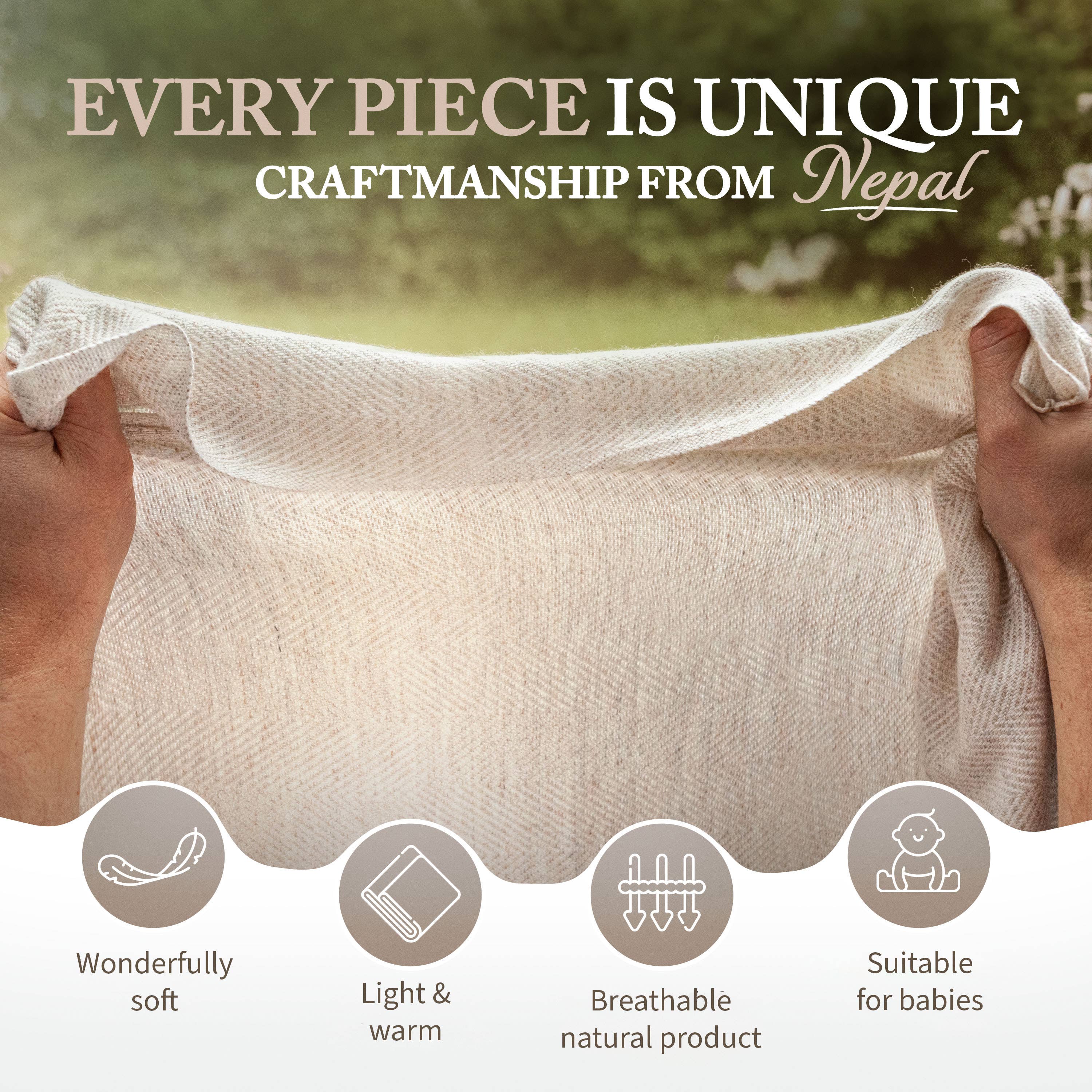 yanopurna - Wholesale Throw Blanket - Cashmere blanket with fine herringbone3