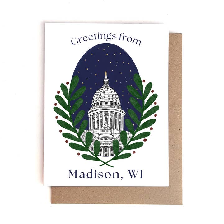 Greetings from Madison, WI Card for wholesale by E R Kess Designs