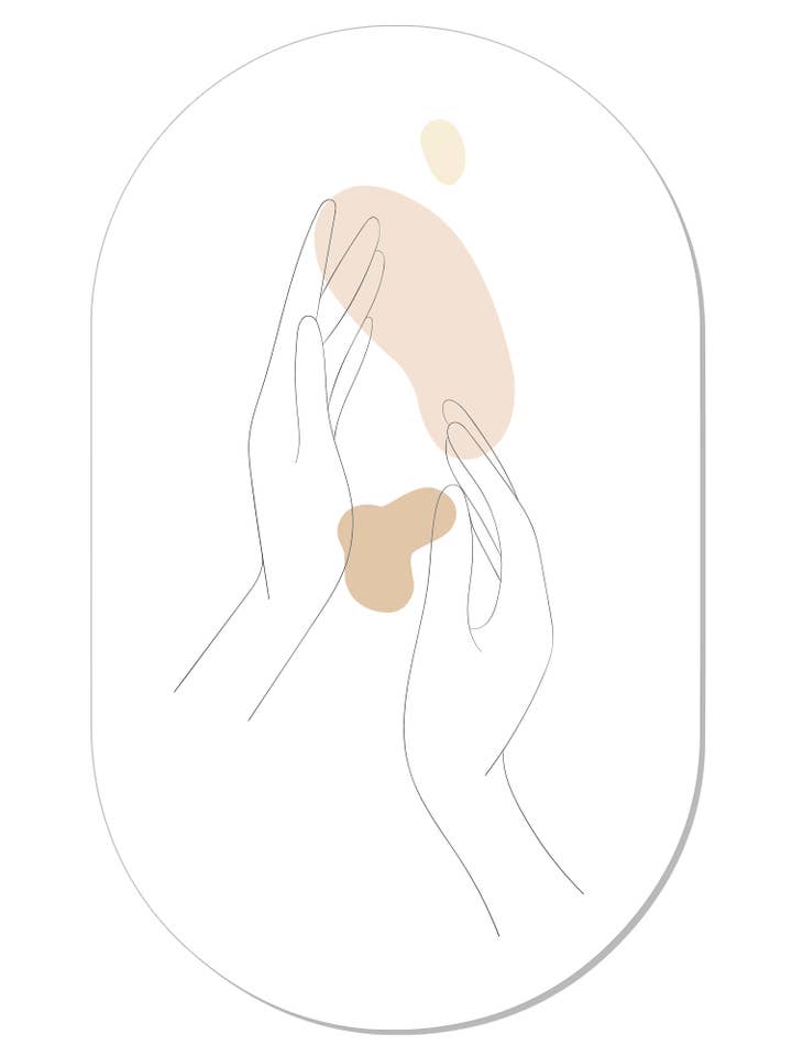 Muurovaal line art hænder for engroshandel hos Label2X B.V.