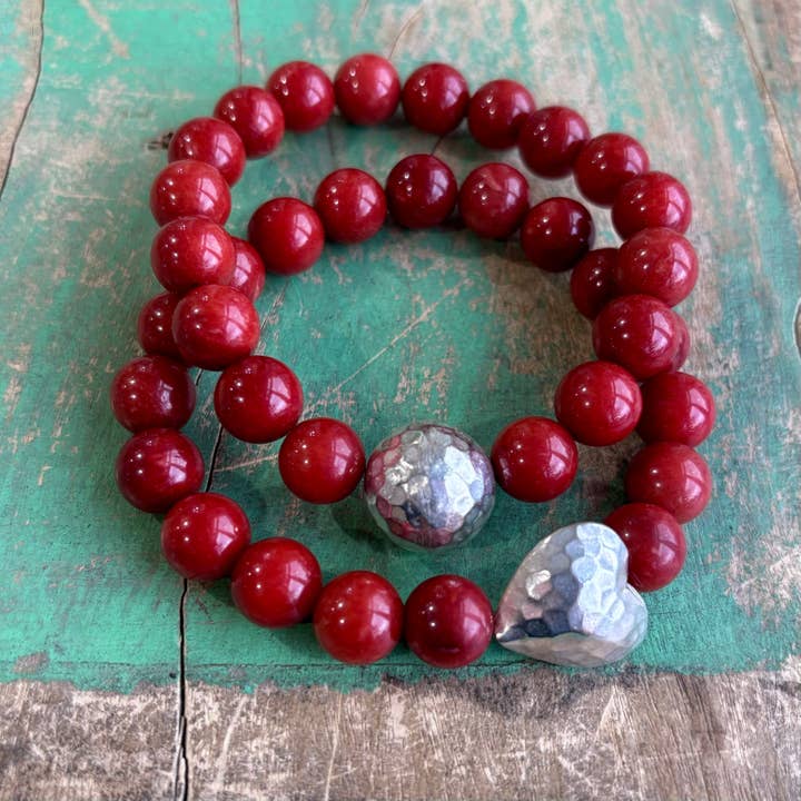 Love and Honor Jesus LLC - Wholesale Beaded Bracelet - Sterling Silver Coral Bracelets