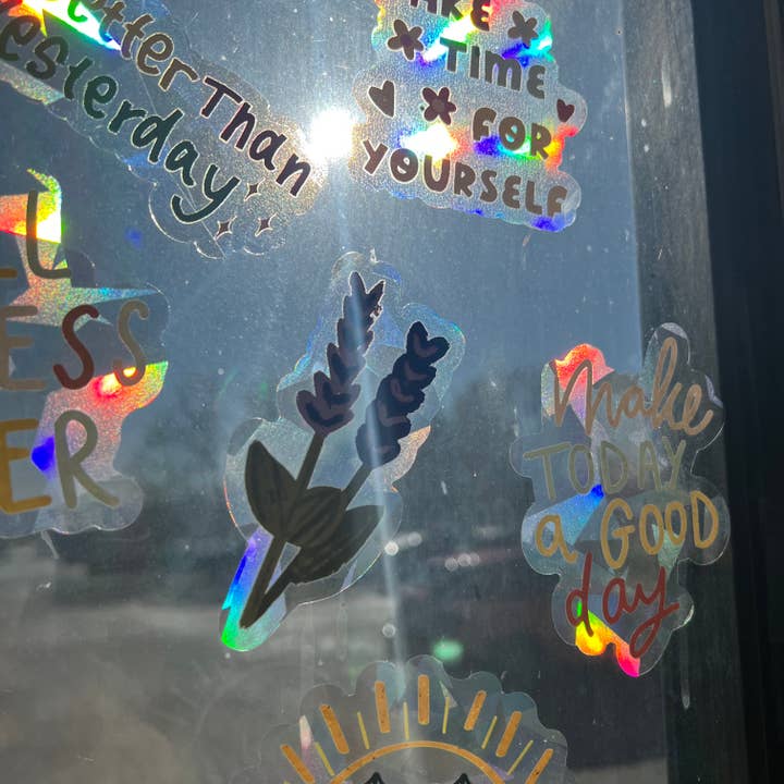 Maddie Green Designs - Wholesale Suncatcher - Lavender Flower Vinyl Suncatcher Decals4