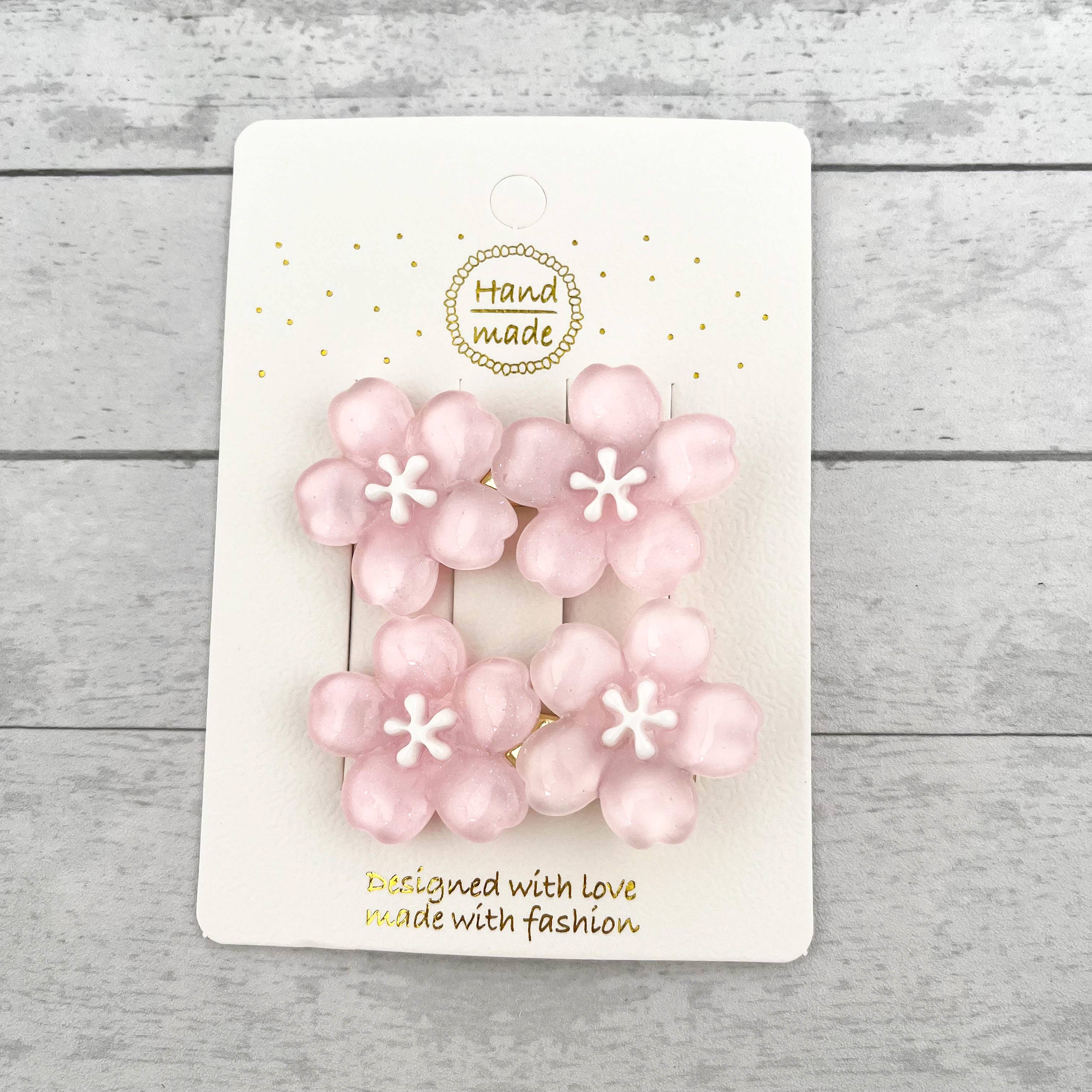 SoapElenGlen – wholesale Hair clip – Child – Cherry Blossom Duckbill Clip, Flower Hair Clip4