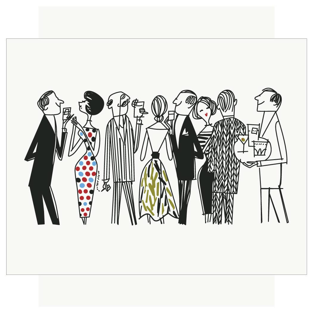 Fridgedoor - Wholesale Everyday Greeting Card - 5'' x 7'' Fashionable Cocktail Party Crowd Greeting Card0