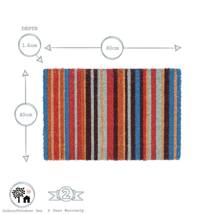 Rinkit Ltd – Engroshandel Dørmåtte – Nicola Forår Skridsikker Dørmåtte - 60x40cm - Regnbue 2