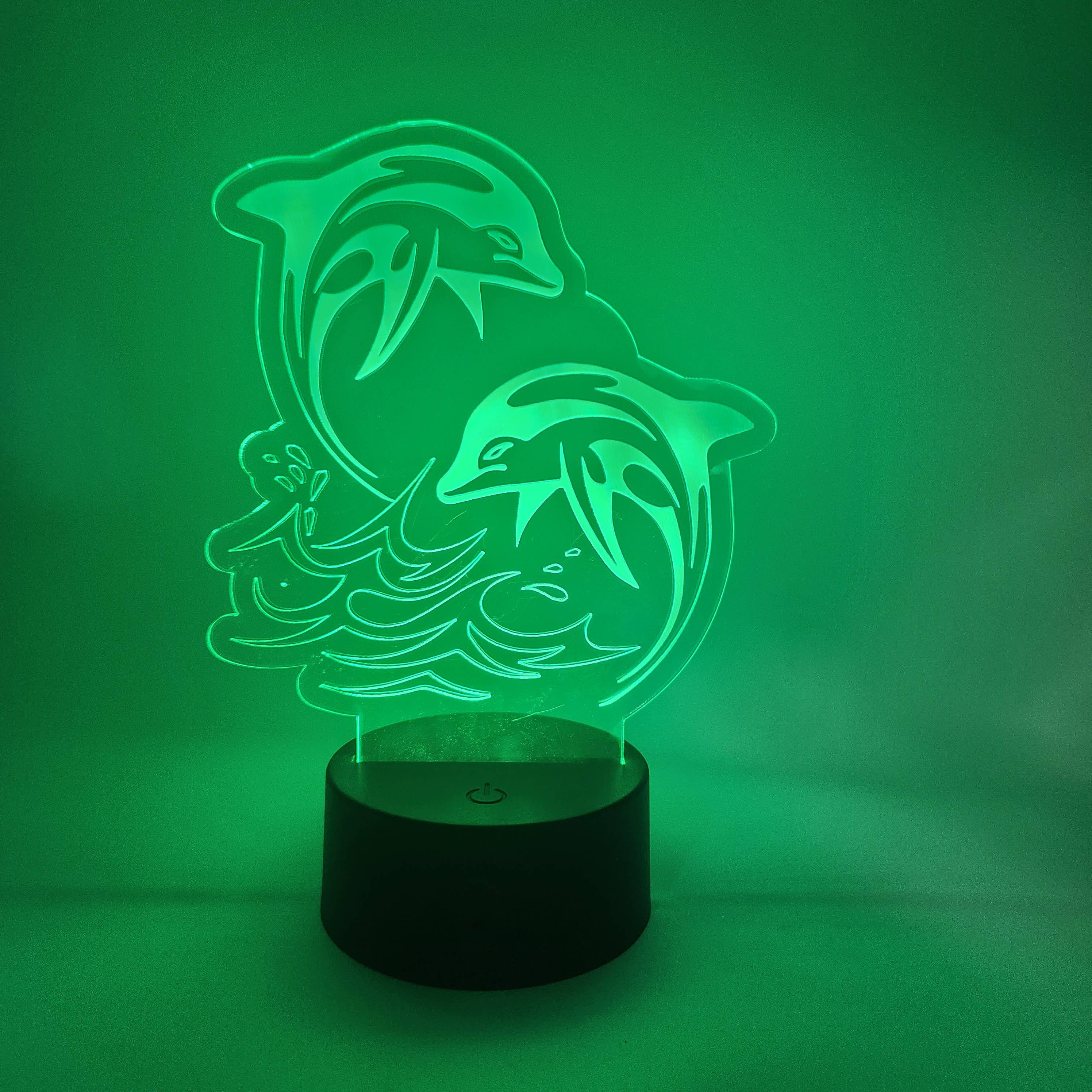 The 308 Collective - Wholesale Accent/Desk Lamp - Dolphin LED Lamp | Marine Life Swimming Dolphins Light7