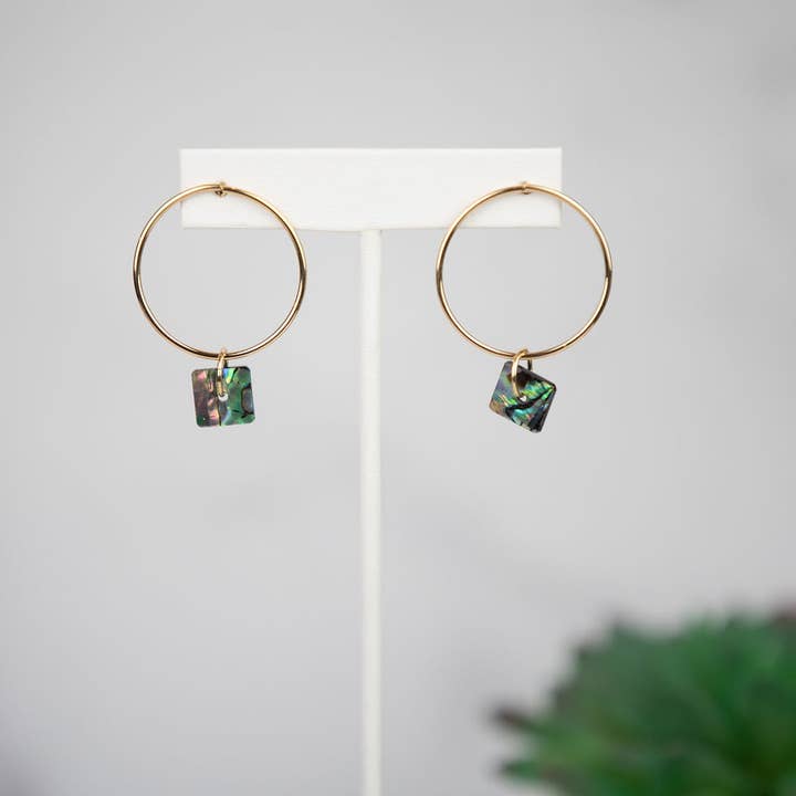 Anna Abalone Shell Dangle Earrings for wholesale by Lauren Lane